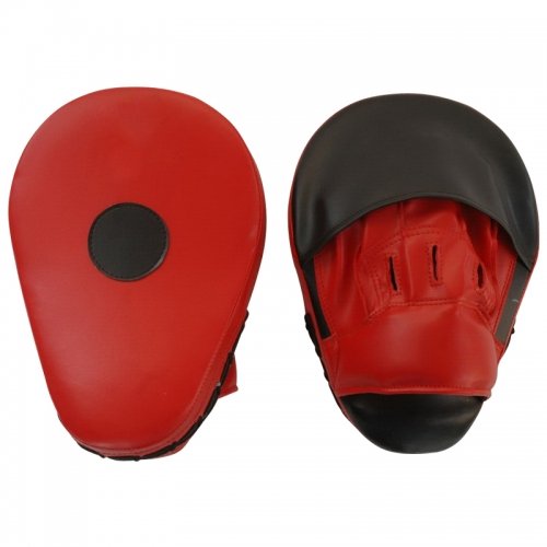 Hook & Jab Focus Pads – Genuine Leather – Black & Red Export-Quality Sports Equipment Manufacturer